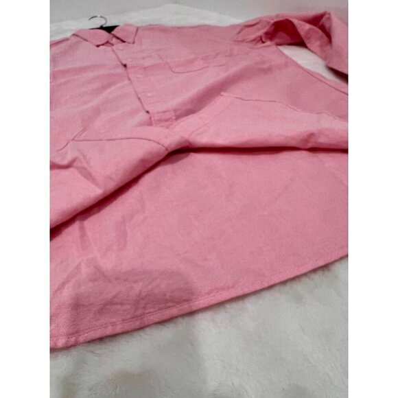 New J. Crew Size L Flex oxford casual shirt Pink SP23 *Thread Pull* - Picture 6 of 9